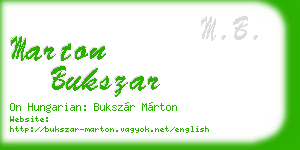 marton bukszar business card
