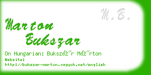 marton bukszar business card